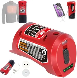 for Milwaukee for M12 12V Battery Charger Adapter, Type-C Input with USB & 12V DC Output for Heated Jacket