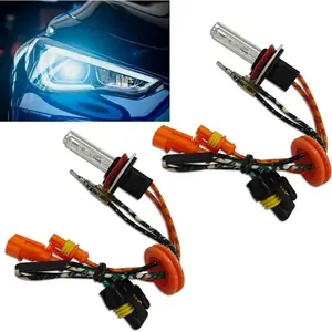 2 Pack H11 HID Xenon Bulbs for Car, IP67 Waterproof Hid Lights for Cars Headlights, 35W 8000LM 6000K Front Lighting Bulb with Stents Base for High Low Beam Bulb Replacement