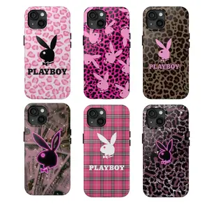 Playboy leopard print pink phone case, Compatible with iPhone X, 11, 12, 13, 14, 15, 16, 17 Cute & Trendy Gift Idea for Any Occasion