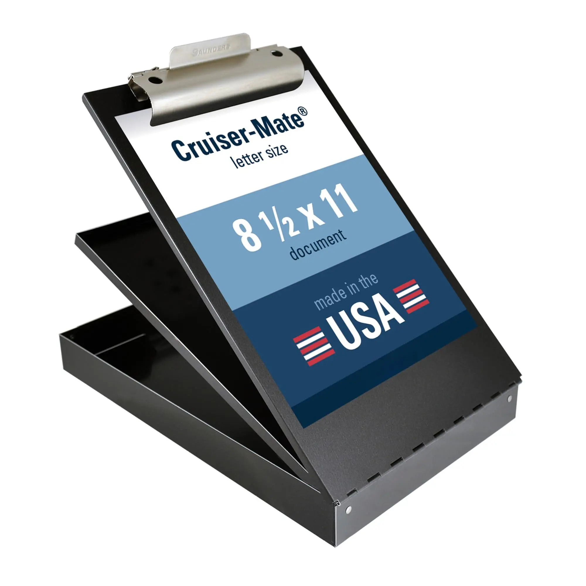 Metal Clipboard With Storage  Legal Size Heavy Duty Contractor Grade Recycled Aluminum Dual Form Holder High Capacity Clip Assembled In Black Cruiser-mate