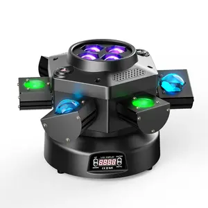 UKING 150W RGBW moving head DJ spotlight with 6 arm design mixed lighting effects DMX512 and sound control perfect for parties discos KTV weddings clubs and stage lighting