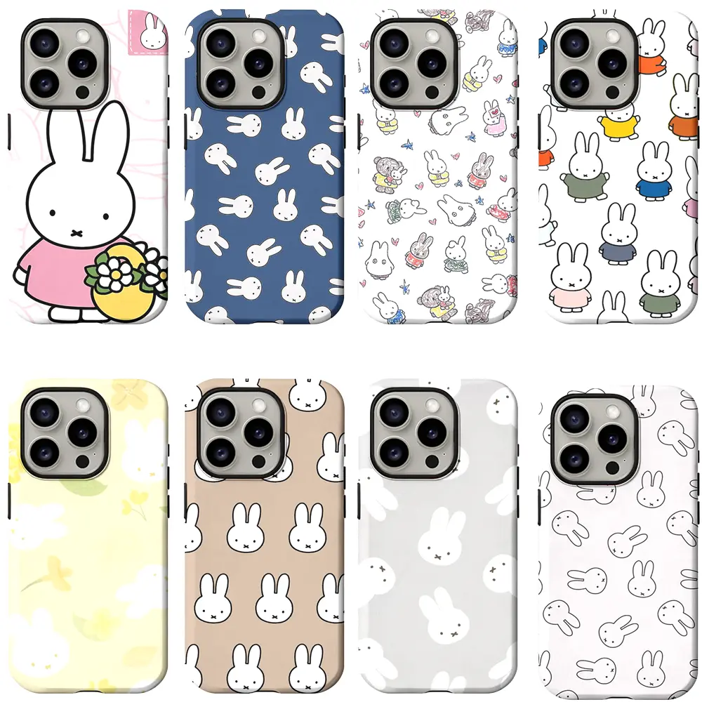 Cute Miffy Rabbit Print Sturdy Smartphone Casing, Anti-Scratch Protective Cover, Cute Accessories for iPhone 11-17 (Pro, Pro Max, Air, Plus) & Samsung Galaxy S23-S26 (Plus, Ultra) Cellphone Devices, Great Gift Idea