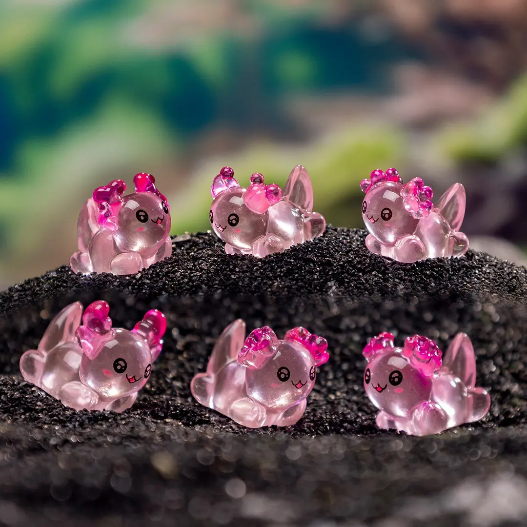 6/12/24Pcs Coral Mini Resin Axolotl Colorful Tiny Small Little Resin Axolotl to Hide Plastic Miniatures Axolotl Figures for Home Decor Micro Garden Home Landscape Aquarium Fish Tank Fish Tank Decorations Xmas Craft Diy Gifts Party Favors