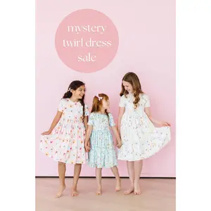Mystery Twirl Dress SALE For Toddler & Kids | Set Of 3 - Cute All Over Print  Frock -Girls' Comfortable Summer Outfit  For School, Party & Casual Wear - Kids Fashion
