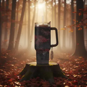 Sleep Token Even in Arcadia 40oz Tumbler  Stainless Steel Vacuum Insulated Mug with Handle  Dark Aesthetic Band Drinkware  Fan