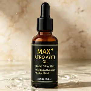 Men's Herbal Grooming Oil 30ml – MAX+ Afroayiti – Comfort & Hydration – Natural Herbal Blend – Lightweight & Non-Greasy – Daily Moisturizer for Men