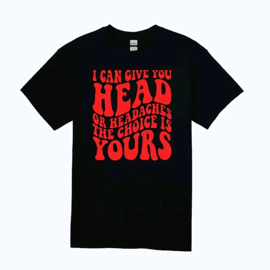 funny shirt head or headaches humor cute popular trending retro short sleeve tshirt black and red gag gift