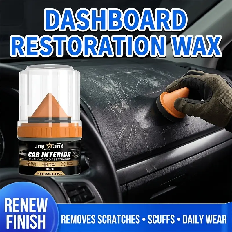 JOKJOK Car Interior Restoration Cream Suitable for & Plastic - Color Correcting Polish, Protective Coating with Instant Shine Revitalizer for Dashboards, Seats, Door Panels - Easy Application Dashboard for Upholstery Care