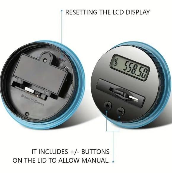 Money Jar with LCD Display,Durable Money Coin Counting Jar,Money Saving Bank,Home Decor,Display Automatic Counting Coin Bank-Perfect Gift for girls and boys,ldeal Gift for Birthday&Valentine's Day