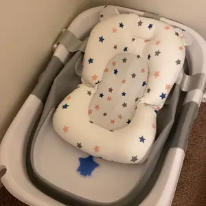 Collapsible Baby Bathtub | Real-Time Temp Monitor, Floating Cushion, Foldable Travel Tub for Newborns & Toddlers