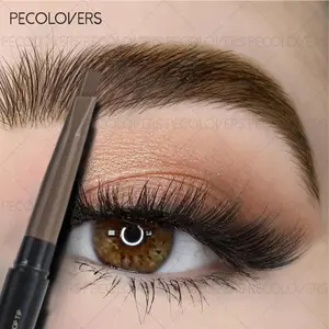 1PC Long-Lasting Single-Ended Dual Tip Eyebrow Pencil with Brush Waterproof Sweatproof & Smudgeproof Formula for Matte Makeup Beauty Essentials Cosmetic