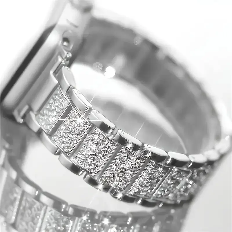 Apple Watch Band, Fashion Metal Rhinestone Strap, Smart Watch Straps, Smartwatch Compatible Bands, Fits Apple Watch Series 1-10/se/ultra, 38mm 40mm 41mm 42mm 44mm 45mm 49mm, Unisex Gift, Smartwatch Accessories
