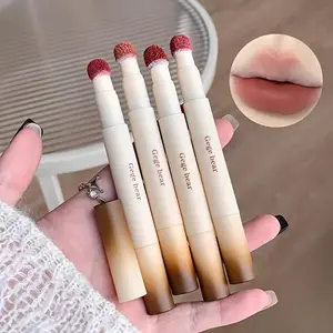 Velvet Lip Powder Cream, Cushion Matte Lock Lip Cream, Blur, Lipstick, Hydrating, Soft Velvet Matte Lip & Cheek, Smooth Lip Mud, Waterproof, Long-Lasting, Not Easy To Fade, Non-Stick Cup, Summervibes, Makeup, Cosmetic