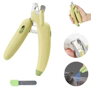 Dog Cat Nail Trimmer with LED Light & UV Lamp, Quick Safe Grooming, Sharp Blades, Built-in Nail File, Nail Collector, Non-Slip Ergonomic Handle for All Pet Sizes