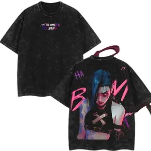 Retro Vintage Jinx x Powder Arcane League of Legends Game Lover Shirt, Unisex T-Shirt Womenswear Menswear Top Streetwear Cotton Comfort 3