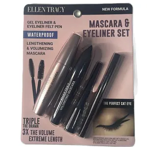 MASCARA & EYELINER SET NEW FORMULA BY ELLEN TRACY: (WATERPROOF), Gel Eyeliner & Eyeliner Felt Pen And Triple The Drama 3X The Volume Extreme Length Volumizing Mascara | #Makeup | #Waterproof Makeup | #EllenTracy |