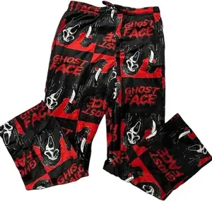 Ghost Face Sleep Pajamas Pants, horror Pajamas, homewear pajama, horror pants, halloween bottom
