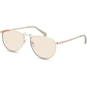 Classic Aviator Sunglasses for Wormen Trendy Shades UV400 Protection Retro Sun Glasses FS5606 LED Light Blocking Stickers