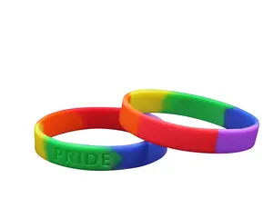 Rainbow Silicone Bracelets – LGBTQ+ Pride Wristbands, Colorful Rainbow Rubber Bracelets for Pride Events, Awareness Campaigns & Everyday Support