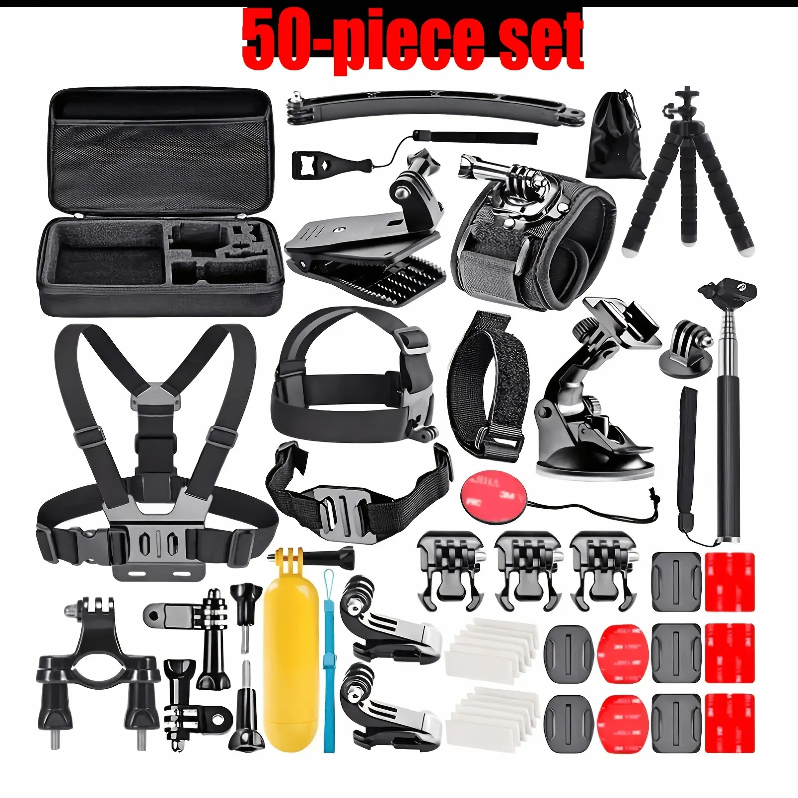 50pcs Set Extreme Action Camera Accessory Kit (50-In-150pcss): A Comprehensive Accessory Kit Suitable for Various Action Cameras, Designed Specifically for Outdoor Photography And Stabilization