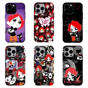 Gothic Aesthetic Rub9 Gl00m Phone Case, Emo Cute Cartoon Protective Cover For iPhone 11 12 13 14 15 16 17 Pro Max For Samsung S26 S25 S24 S23 S22-Gift For Her/Him/Anime lovers