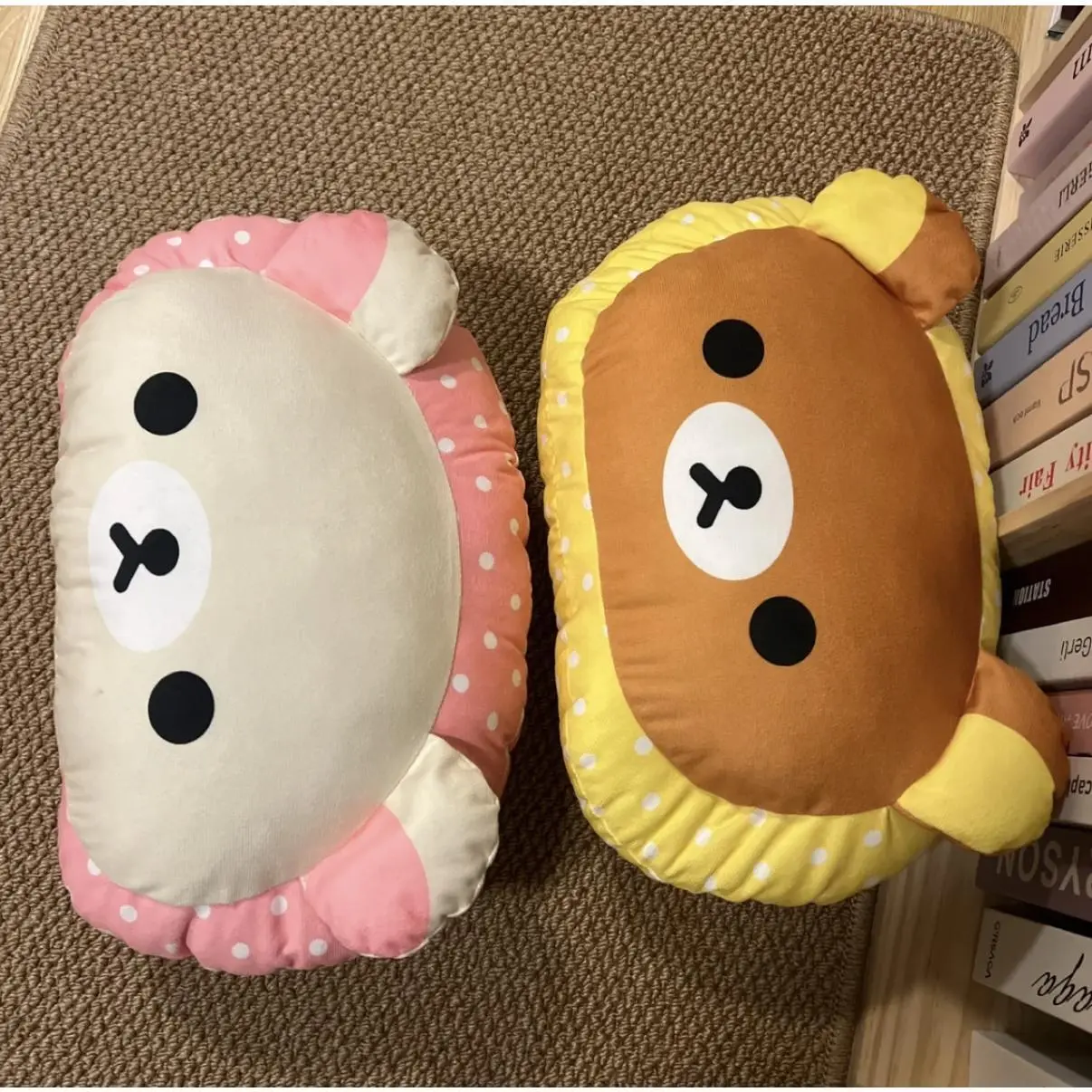 Rilakkuma Kawaii Soft Plush Bear Stuffed Doll, Plushies Sofa Pillow, Anime Nap Cushion, Bedroom Decor Xmas Gift for Anime Fans