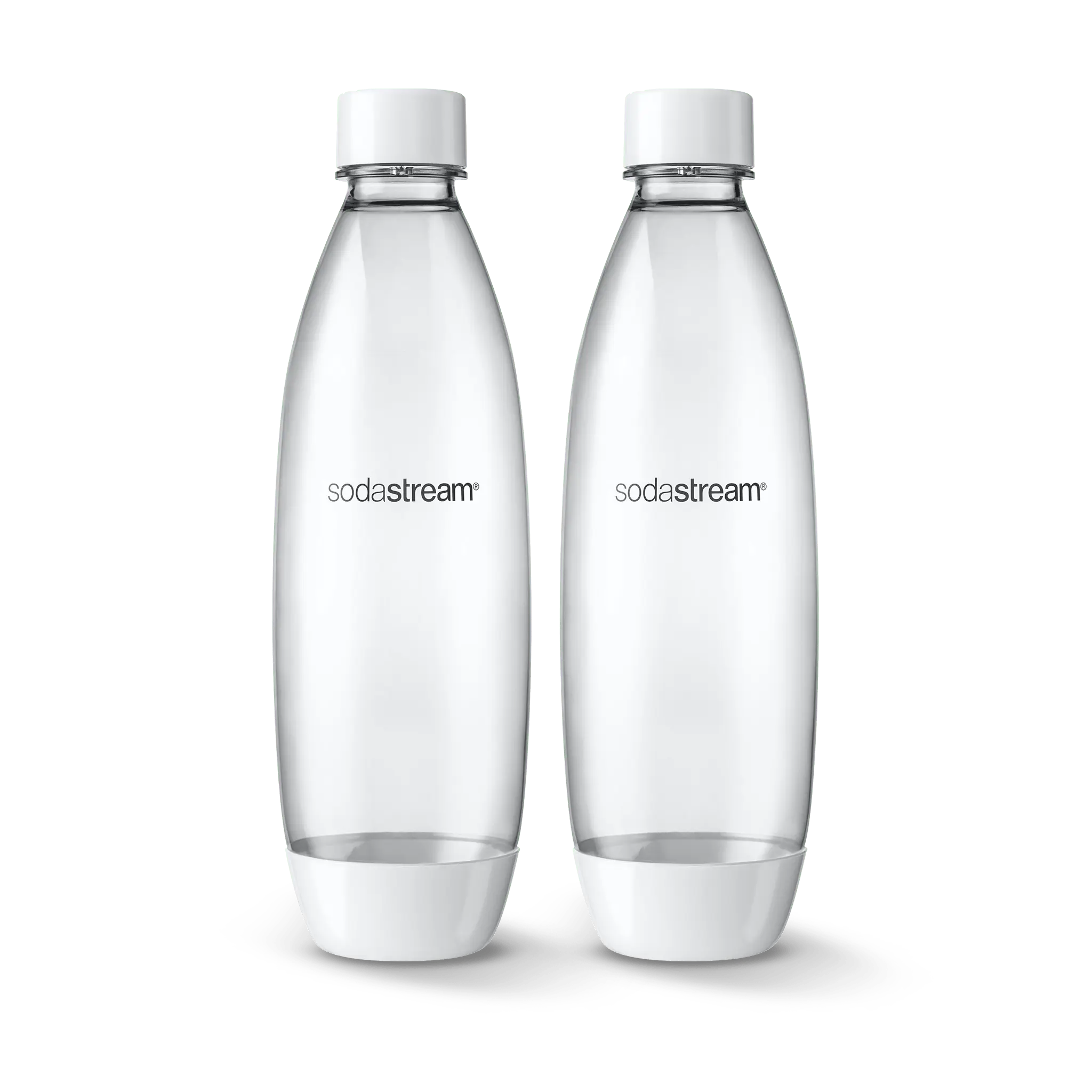 SodaStream 1L Slim Dishwasher Safe Bottles Twin Pack - White