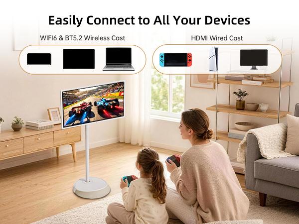 KTC MEGAPAD 32" 4K UHD Smart Portable TV, 16+256GB Android 13, Google EDLA Smart Touch Monitor with 9500mAh Battery, Built-in Camera + Dual 6W Speakers
