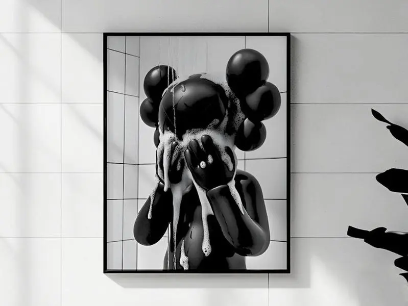 Kaws in Shower Hypbeast Poster Unframed