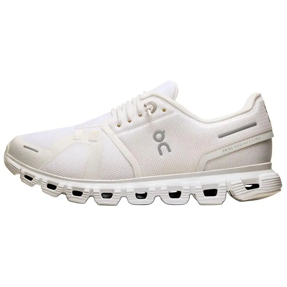 ON Women's Cloud 6 'Triple White' Workout Sneakers, Road Running Shoes, Breathable Light Runner Shoes, Running Sneakers, Training Runner Footwear, Light Running Shoes