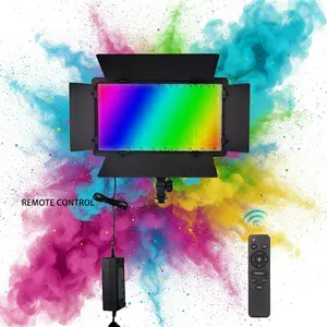 RGB Photo Video Light 50W LED Studio Lamp with Remote Control & Tripod Stand for YouTube TikTok Teach 3200K-5600K RGB Interactive Lighting