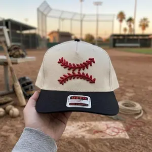 3D Baseball Stitch Embroidered Hat, Two Tone Baseball Cap, Game Day Sports Gift