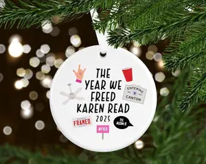 Free Karen Read  Ceramic Ornament | Christmas Gift Idea for True Crime Fan