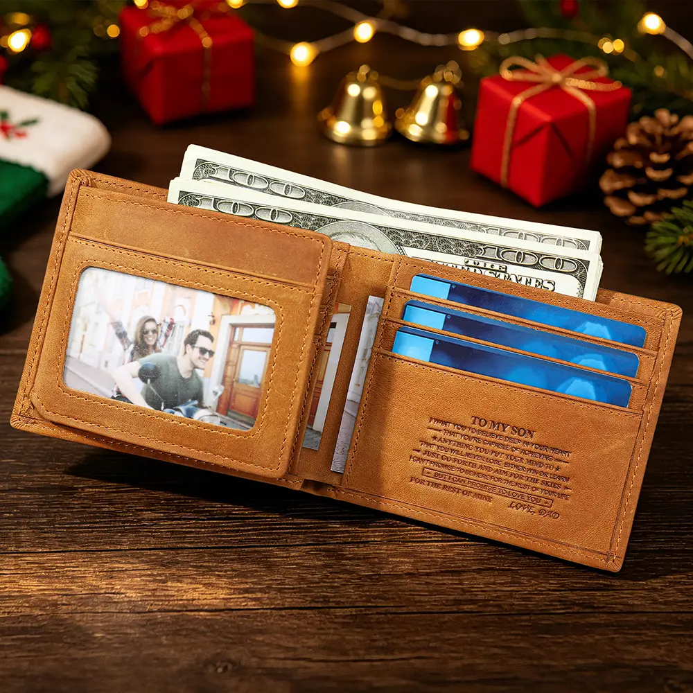 Men's Genuine Leather Cuero Wallet - Exquisite, Plain Surface, Multiple Slots, Chic, Lightweight, Compact, Ideal Graduation Gift for Sons, Luggage & Bags Accessory