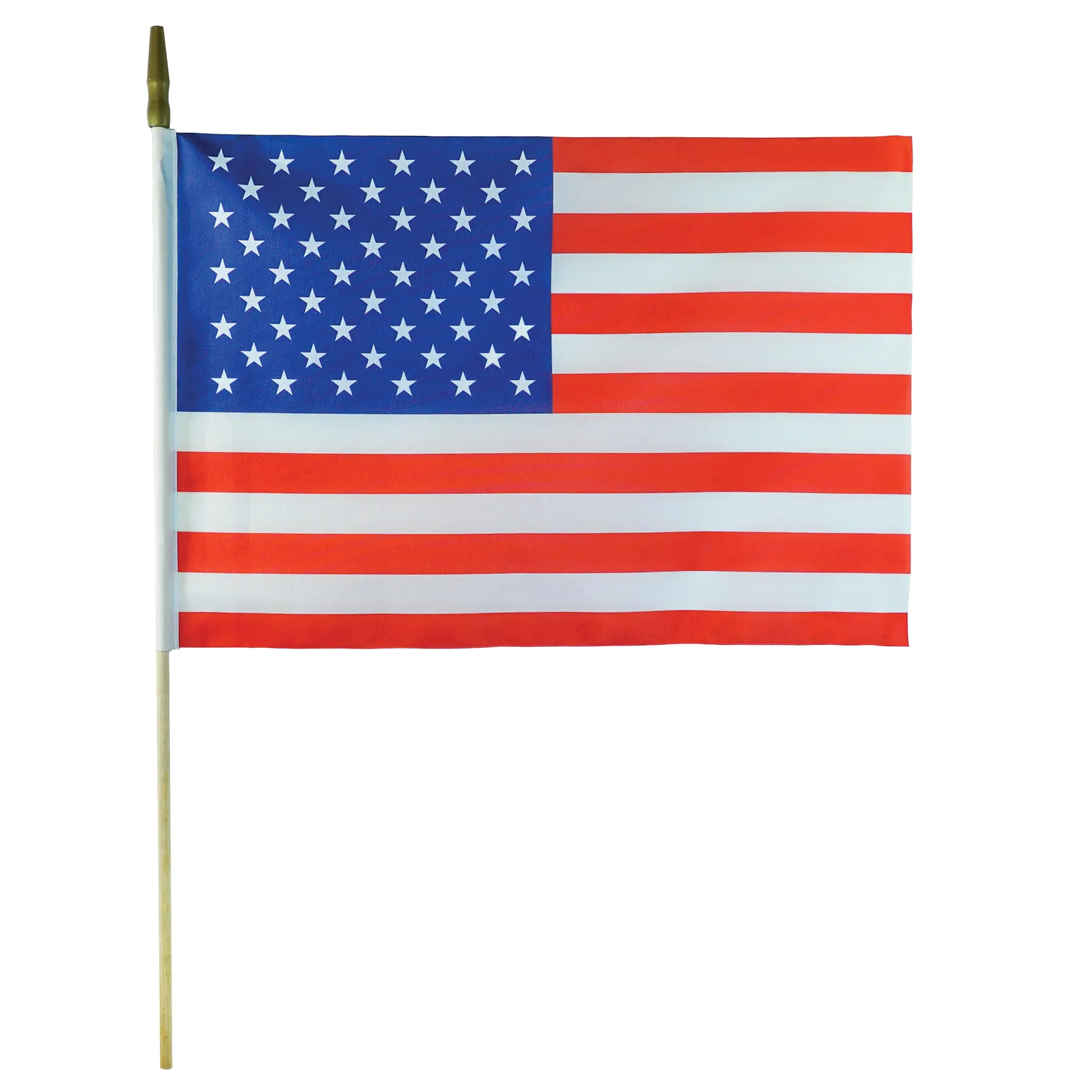 In the Breeze U.S.A. Stick Flags 12-Piece Pack - Small & Large Hand-Held Flags for Parades Celebrations Fade & Weather-Resistant Polyester Fabric 4"x6" & 12"x18"