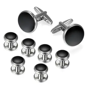 8pcs Men's Classical Shirt Tuxedo Cufflinks Wedding Party Buttons Cuff Links Studs Set