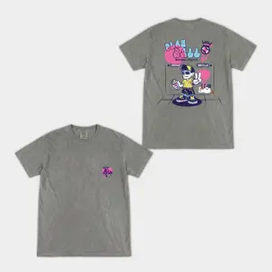 Grey Homerun Tag Play Ball Graffiti Mascot T Shirt - Urban Streetwear 2-Sided Graphic Tee. Top Mens Summer Clothes & TikTok Shop Deals for Youth/Adult