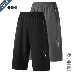 Men's Three-Quarter Pants Summer Sweat-Absorbing Loose Breathable Sports Quick-Dry Thin Three-Quarter Pants Two-Pack