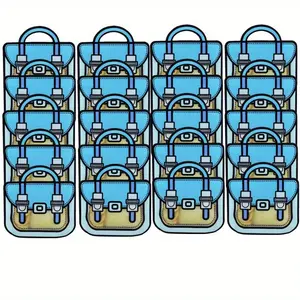 20 Pack Plastic Gift Bags with Handles, Reusable Snacks Cartoon Bags, for Party, Wedding, Birthday, Bulk Goodie Bags