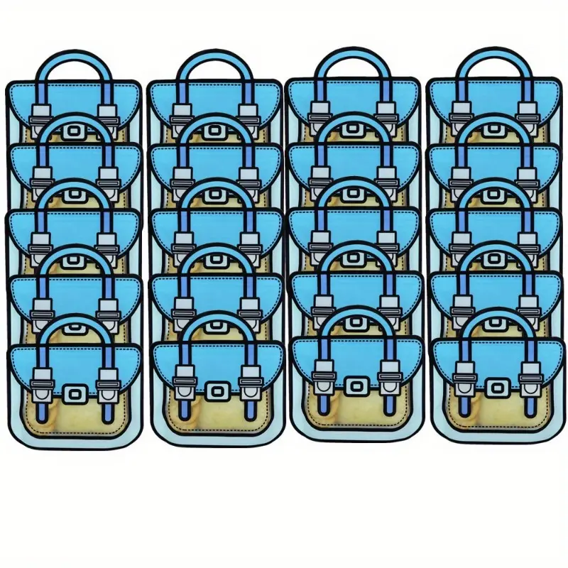 20 Pack Plastic Gift Bags with Handles, Reusable Snacks Cartoon Bags, for Party, Wedding, Birthday, Bulk Goodie Bags
