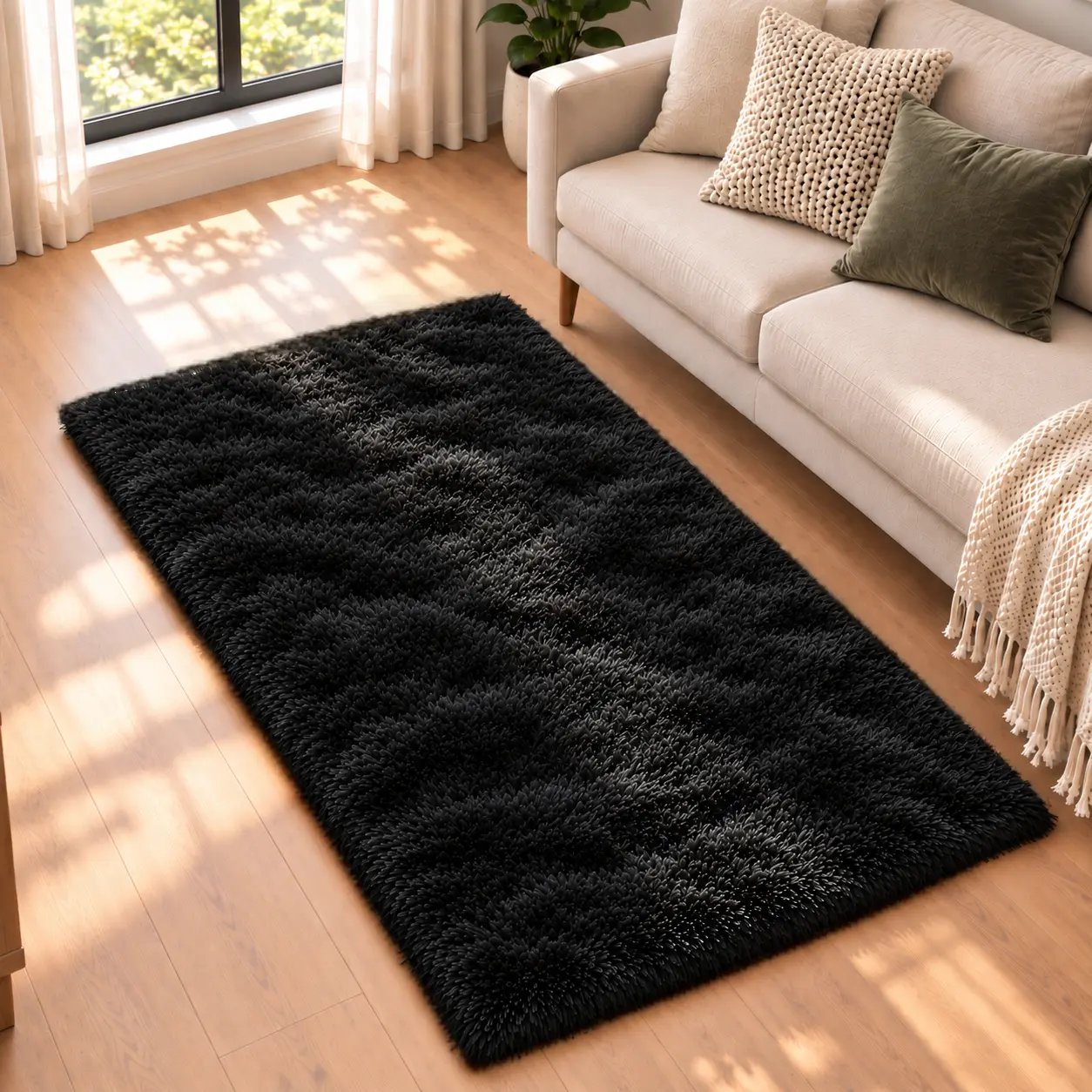 2x3 & 3x5 Small Area Rug, Machine Washable Fluffy Shag Rug in Multiple Colors, Ultra Soft Plush Non-Slip Accent Carpet for Entryway, Bathroom, Doorway, Bedside, Closet, Bedroom & Dorm, Cozy Indoor Throw Rug