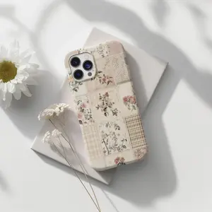 Pattern Patchwork Phone Case Flower Collage Girly Gift Art Cover for iPhone 17 16 15 14 13 12 11 Pro Max, Samsung S25 S24
