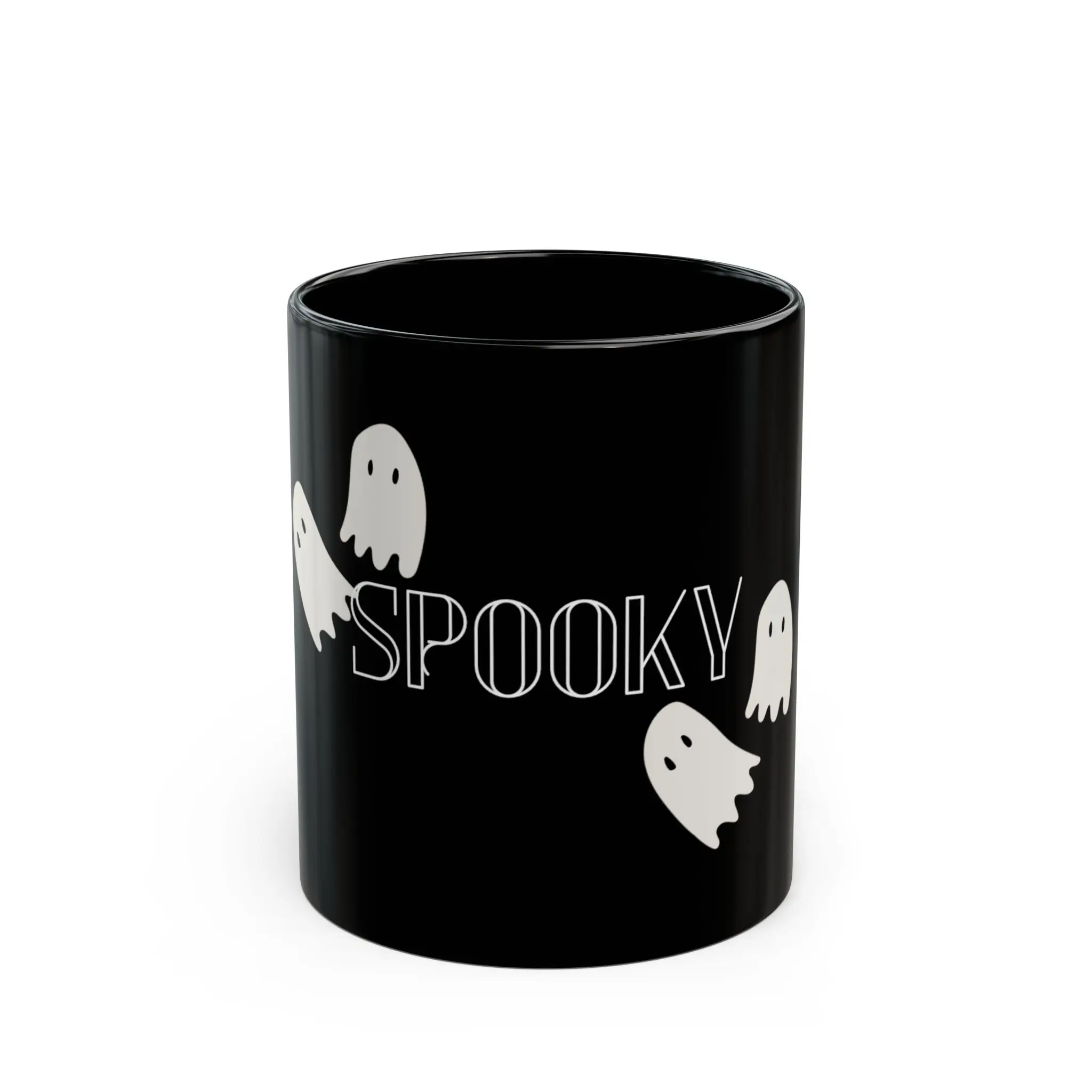 Spooky Ghosts Mug | Halloween Black Coffee Mug