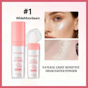 Radiant Glitter Powder Highlighter Makeup, Natural Glow Three-Dimensional Face Blusher Sparkling Highlight Patting Powder for Face & Body. tiktokshopspringglowup