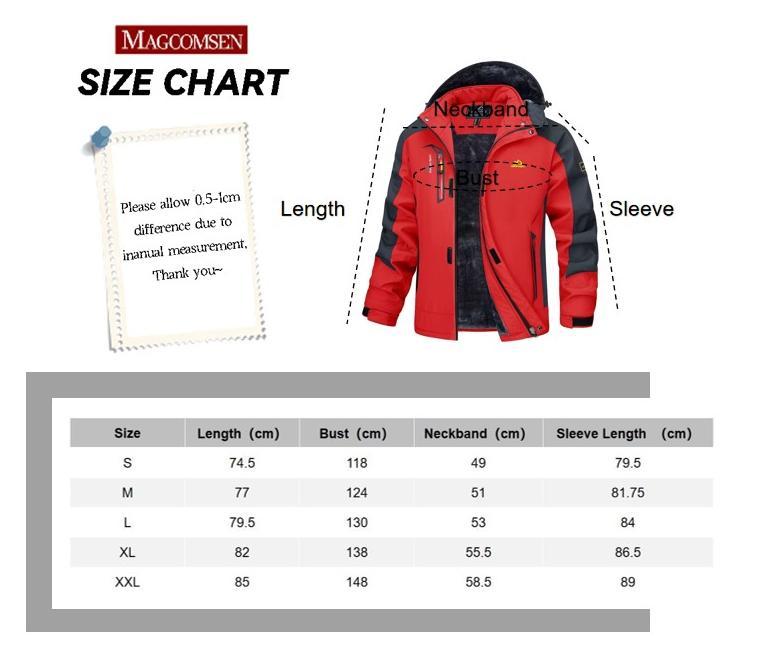 MAGCOMSEN Men's Winter Coats Water Resistant Ski Snow Jacket Warm Fleece Parka Raincoats with Multi-Pockets