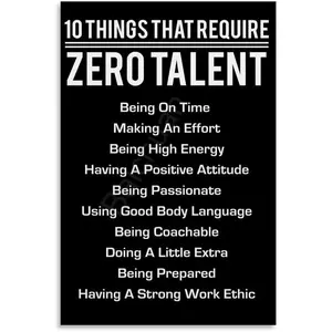 10 Things That Require Zero Talent Inspirational Quotes Poster 3 Canvas Painting Wall Art Poster for Bedroom Living Room Decor 16x24inch(40x60cm) Colorful Gifts