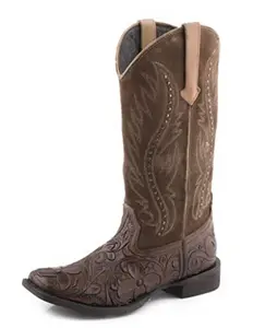 SALE Women's Roper Brown 'CLARA TOOLED' WESTERN COWBOY BOOTS