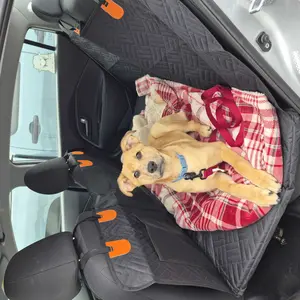 Dog Car Seat Cover, Waterproof Back Seat Extender for Dogs,Heavy Duty Dog Car Seat Cover for Back Seat and Aggressive Chewer， seat Cover for Back seat Hard Bottom, Pet Protector with Mesh Window, Scratch-Proof, for Trucks, SUV, Black