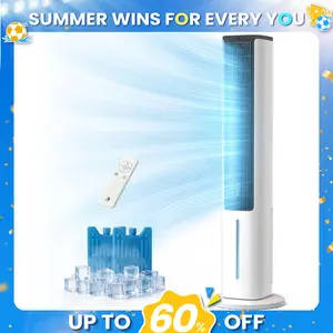 【New Arrival】Antarctic Star Portable Air Conditioners Fan, 40" Standing Fans that Blow Coold Air, 80° Oscillating Bladeless Cooling Fan for Bedroom, 5L Removable Water Tank, 15H Timer, 4 Speeds + 3 Modes, Aromatherapy Box, Remote Control, White tiktokshop
