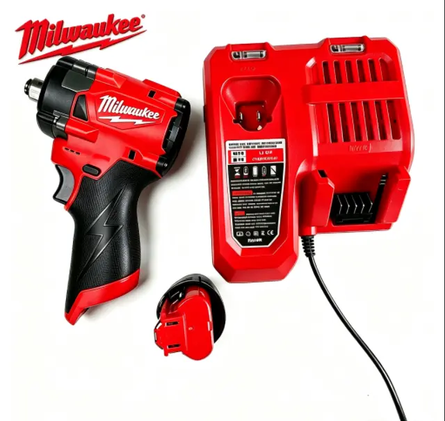 Milwaukee M12 12V 1/2-in Cordless Compact Impact Wrench, Heavy-Duty Hand Tool for Automotive, Mechanical Repairs construction